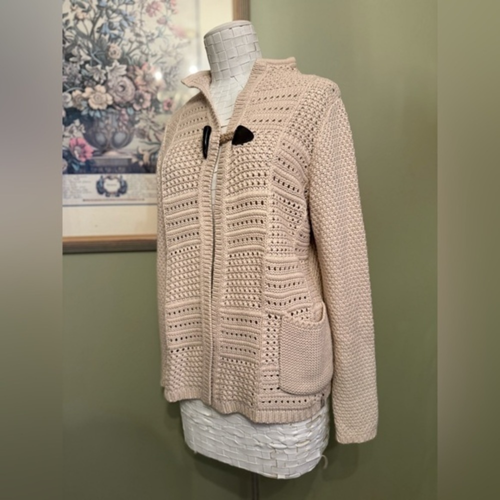 Vintage/Y2K Woolrich Chunky Knit Toggle Cardigan Sweater